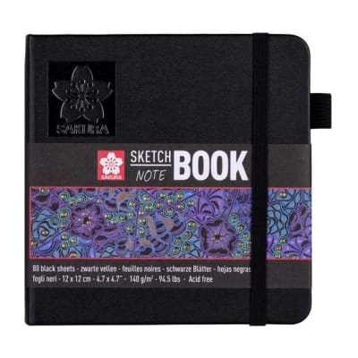 SKETCHBOOK SAKURA - 12x12 cm HOJA NEGRA