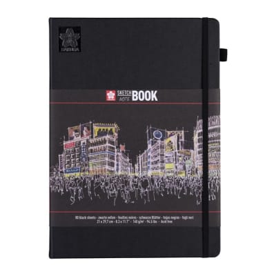 SKETCHBOOK SAKURA - 21x29.7 A4 HOJA NEGRA2