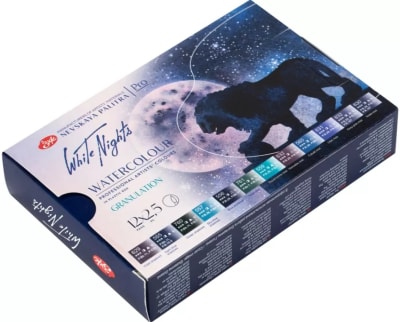 SET ACUARELAS WHITE NIGHTS- 12 colores Granulados