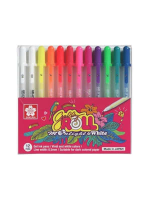 LAPIZ GEL SAKURA - SET GELLY ROLL MOONLIGHT 12 ( 10 COLORES + DOS BLANCOS)1