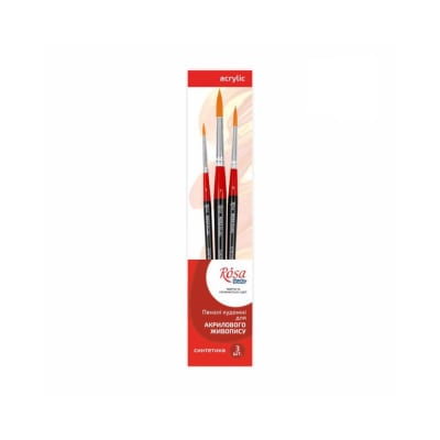 PINCELES ROSA Synth Acrylic- Set n5 - 3 pinceles1