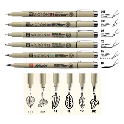 TIRALINEAS SAKURA PIGMA MICRON  SET MANGA INTERMEDIO