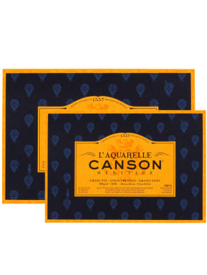 BLOCK ACUARELA CANSON HERITAGE - Grano fino - 100 % algodón, 20 hojas, 18x262