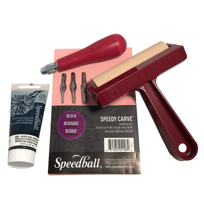 KIT DE IMPRESIÓN SPEEDBALL - SET DE GRABADO EN LINÓLEO DE 7 PIEZAS