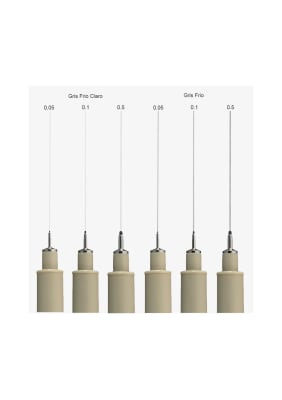 TIRALINEAS SAKURA PIGMA MICRON - SET 6 COLORES GRISES