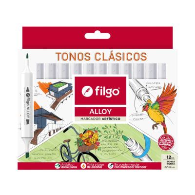 MARCADORES FILGO Alloy Set 12 Colores - Set Clásicos