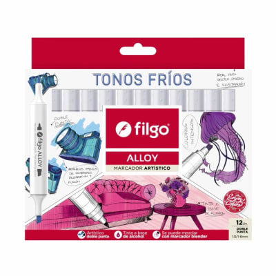 MARCADORES FILGO Alloy Set 12 colores - TONOS FRIOS