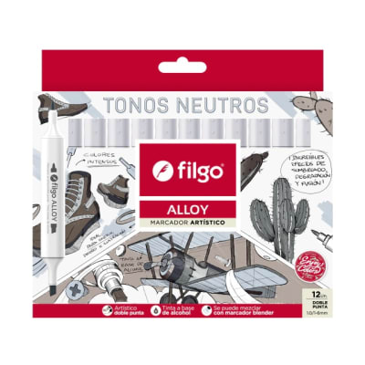 MARCADORES FILGO Alloy Set 12 Colores - Tonos Neutros