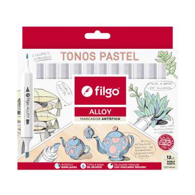 MARCADORES FILGO Alloy Set 12 Colores - Tonos Pastel