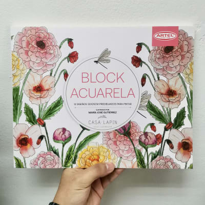 BLOCK ACUARELA CON DISEÑOS ARTEL - 12  diseños para pintar con Acuarela1