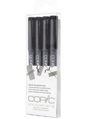 TIRALINEAS COPIC - SET 4 MULTILINER BLACK SET B1