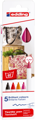 Marcador Textil Edding 1mm - 5 Colores Cálidos1
