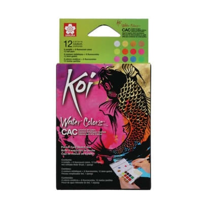 ACUARELAS SAKURA KOI - SET 12 PASTILLAS CAC + PINCEL2
