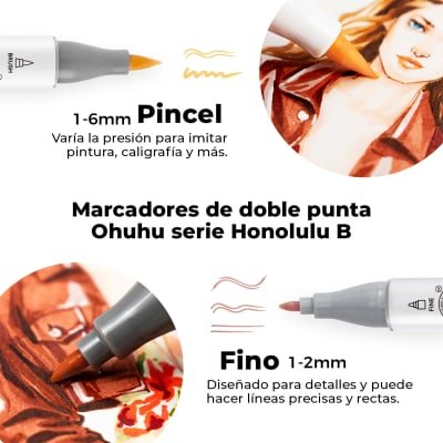 SET MARCADORES OHUHU Honolulu B Tonos Piel 36 Colores