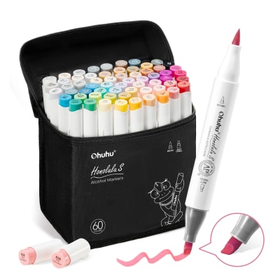 SET MARCADORES OHUHU Honolulu S (Pincel y Biselada Suave) 48 Colores