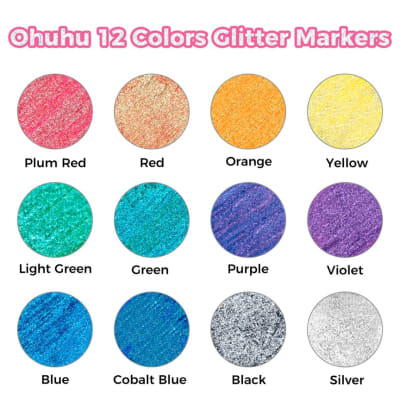 SET MARCADORES OHUHU Glitter Metálicos Puna Gruesa