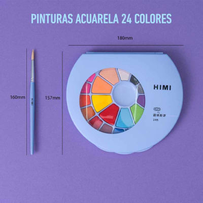 Set acuarelas Himi Solid - 24 colores + pincel