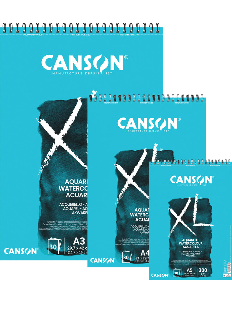 CROQUERA CANSON XL AQUARELLE 300 grms Variedad de Tamaños La Pencilería