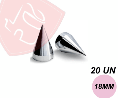 PACK 20 UN CUBRE TUERCA DE MASA CROMADA AMERICANA 18MM