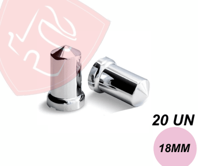 PACK 20 UN CUBRE TUERCA DE MASA CROMADA MEXICANA 18MM