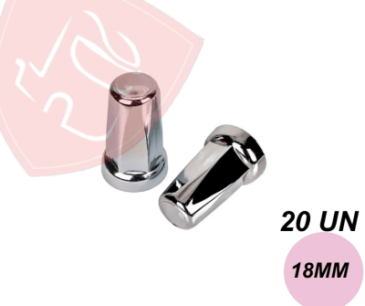 PACK 20 UN CUBRE TUERCA DE MASA CROMADA BELGA 18MM