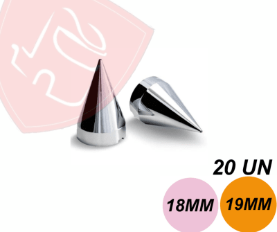 PACK 20 UN CUBRE TUERCA DE MASA CROMADA AMERICANA 18MM 19MM