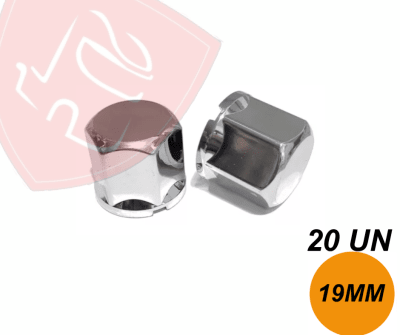 PACK 20 UN CUBRE TUERCA DE MASA CROMADA NORMAL 19 MM