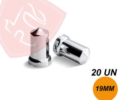 PACK 20 UN CUBRE TUERCA DE MASA CROMADA MEXICANA 19MM