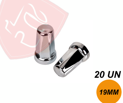 PACK 20 UN CUBRE TUERCA DE MASA CROMADA BELGA 19MM