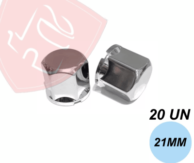 PACK 20 UN CUBRE TUERCA DE MASA CROMADA NORMAL 21MM