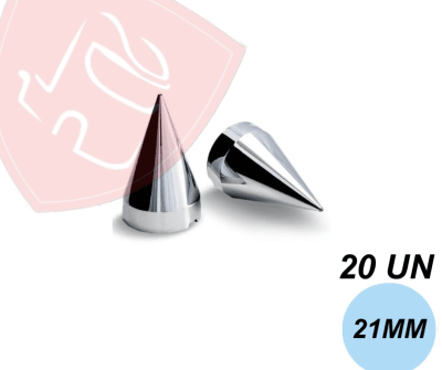 PACK 20 UN CUBRE TUERCA DE MASA CROMADA AMERICANA 21MM