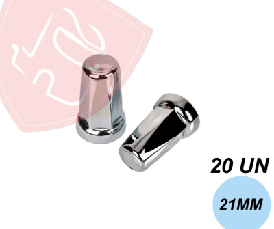 PACK 20 UN CUBRE TUERCA DE MASA CROMADA BELGA 21MM