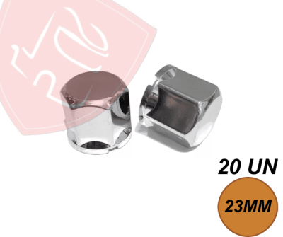 PACK 20 UN CUBRE TUERCA DE MASA CROMADA NORMAL 23MM