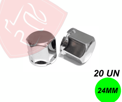 PACK 20 UN CUBRE TUERCA DE MASA CROMADA NORMAL 24MM