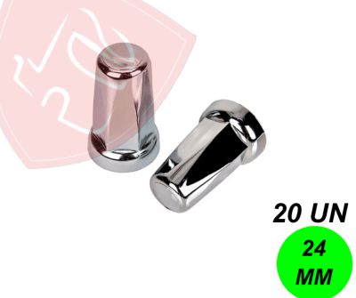 PACK 20 UN CUBRE TUERCA DE MASA CROMADA BELGA  24MM