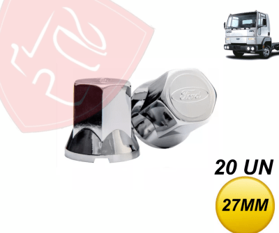 PACK 20 UN CUBRE TUERCA CROMADA LOGO FORD 27MM