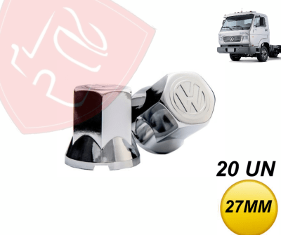 PACK 20 UN CUBRE TUERCA CROMADA LOGO VOLKS 27MM