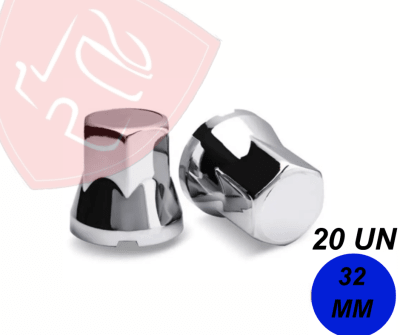 PACK 20 UN CUBRE TUERCA CROMADA NORMAL 32MM
