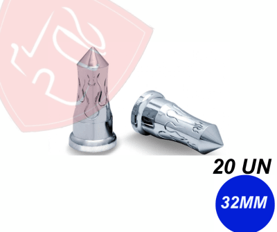 PACK 20 UN CUBRE TUERCA CROMADA FIRE 32MM