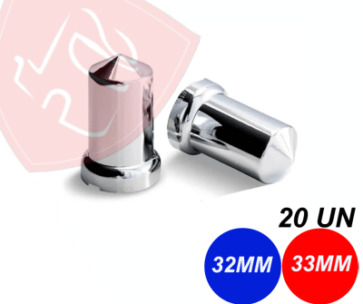 PACK 20 UN CUBRE TUERCA CROMADA MEXICANA 32MM 33MM