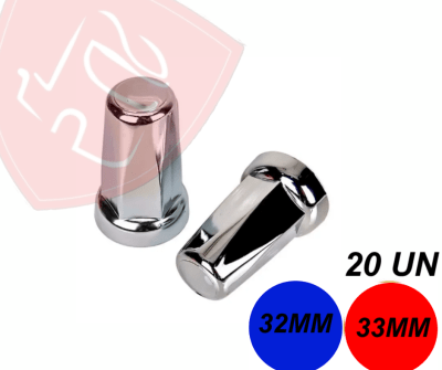 PACK 20 UN CUBRE TUERCA CROMADA BELGA 32MM 33MM