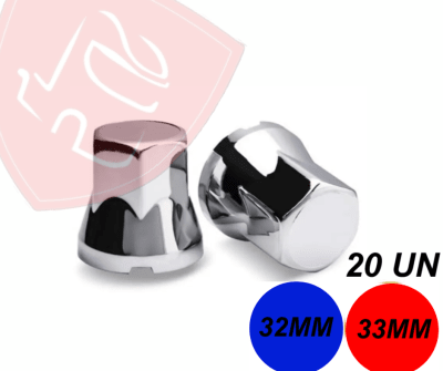 PACK 20 UN CUBRE TUERCA NORMAL CROMADA 32MM 33MM