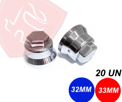 PACK 20 UN CUBRE TUERCA CROMADA GERMANY 32MM 33MM