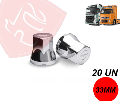 PACK 20 UN CUBRE TUERCA CROMADA LOGO VOLVO 33MM