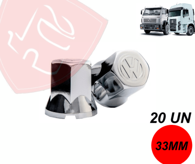 PACK 20 UN CUBRE TUERCA CROMADA LOGO VOLKS 33MM