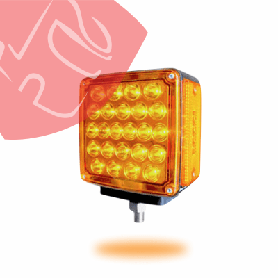 FOCO SEMAFORO CUADRADO GRANDE 52 LED 24V AMARILLO ROJO