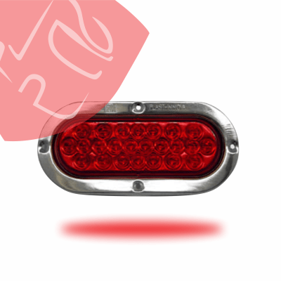 FOCO LATERAL OVALADO 24 LED 24V BASE INOX DOBLE CONTACTO