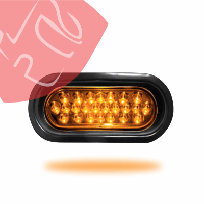 FOCO LATERAL OVALADO 24 LED 24V BASE GOMA DOBLE CONTACTO