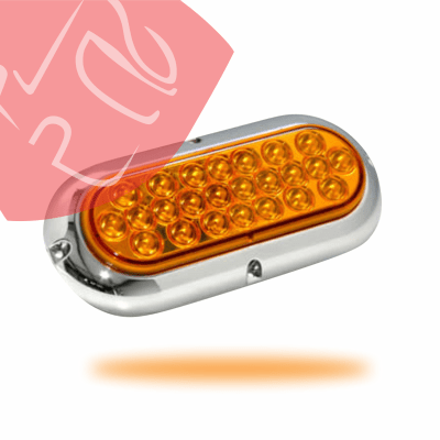 FOCO TRASERO OVALADO 24 LED 12V SOBREPONER DOBLE CONTACTO
