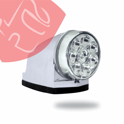 FOCO CABINA GRANDE 8 LED 12V CUBIERTA CROMADA